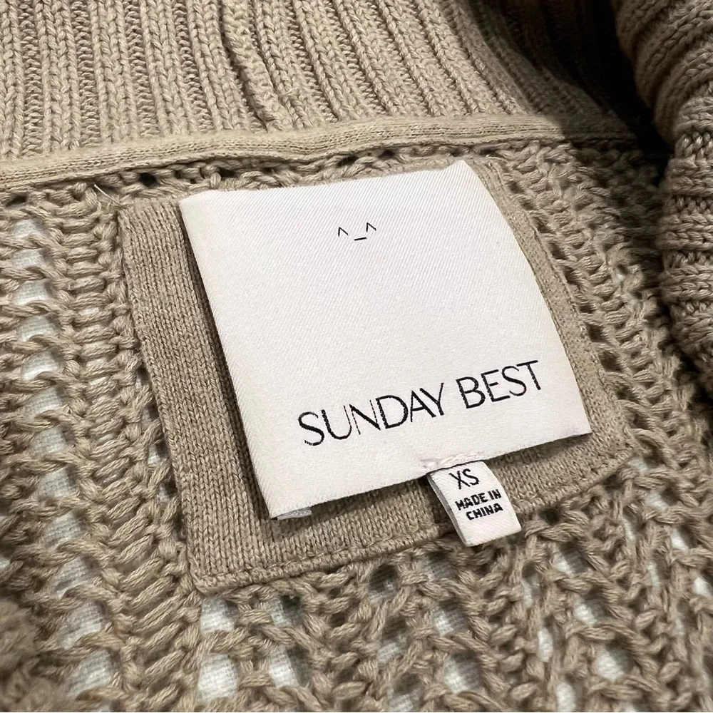 Sunday Best Cream Cotton Open Knit Cardigan‎ - Picture 4 of 5